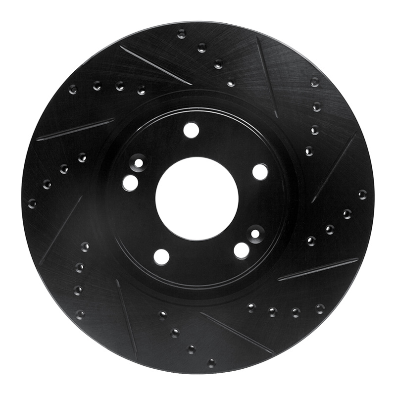 Picture of R1 04-11 Hyundai XG350 Front Right Drilled & Slotted Black Brake Rotor