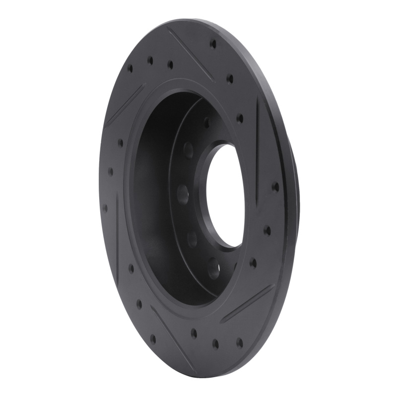 Picture of R1 03-08 Hyundai Tiburon Rear Left Drilled & Slotted Black Brake Rotor