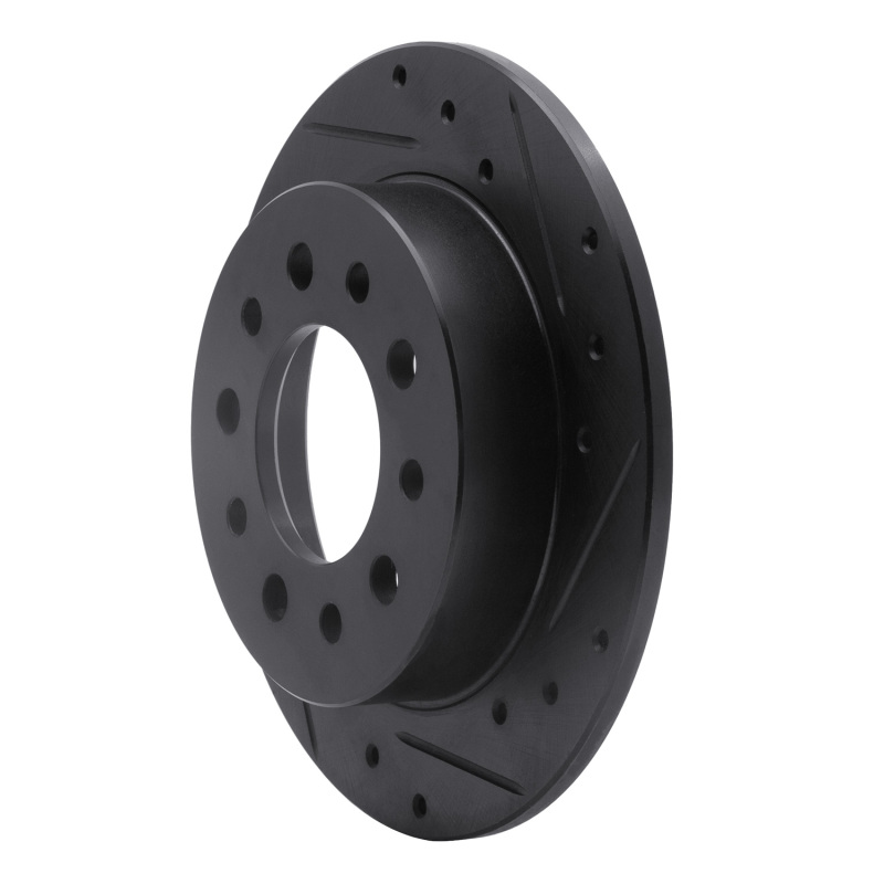 Picture of R1 03-08 Hyundai Tiburon Rear Right Drilled & Slotted Black Brake Rotor