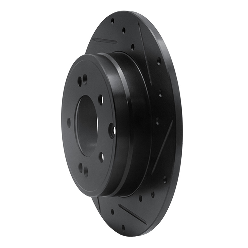 Picture of R1 05-20 Hyundai Azera Rear Right Drilled & Slotted Black Brake Rotor