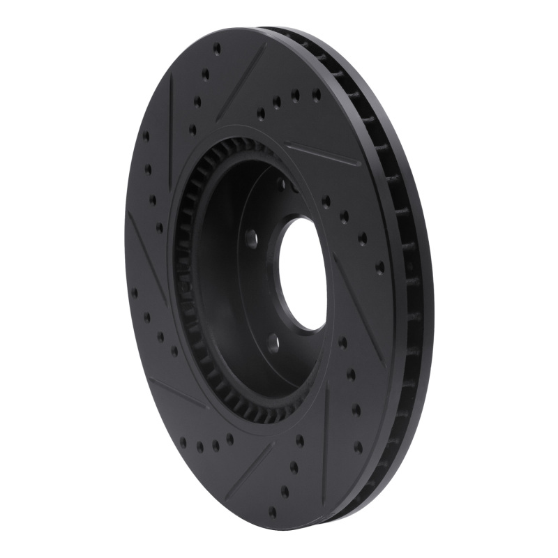 Picture of R1 05-24 Hyundai Tucson Front Right Drilled & Slotted Black Brake Rotor