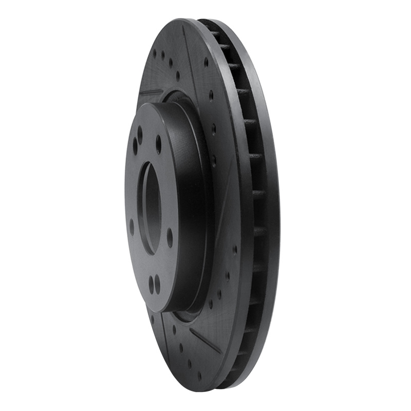 Picture of R1 07-10 Hyundai Elantra Front Right Drilled & Slotted Black Brake Rotor