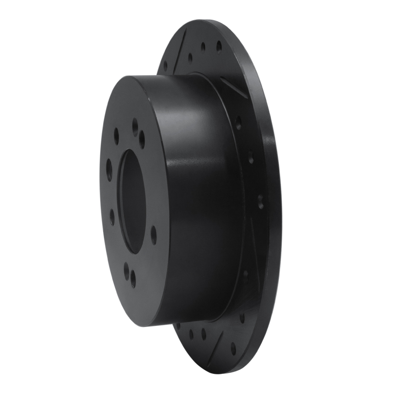 Picture of R1 07-10 Hyundai Elantra Rear Left Drilled & Slotted Black Brake Rotor