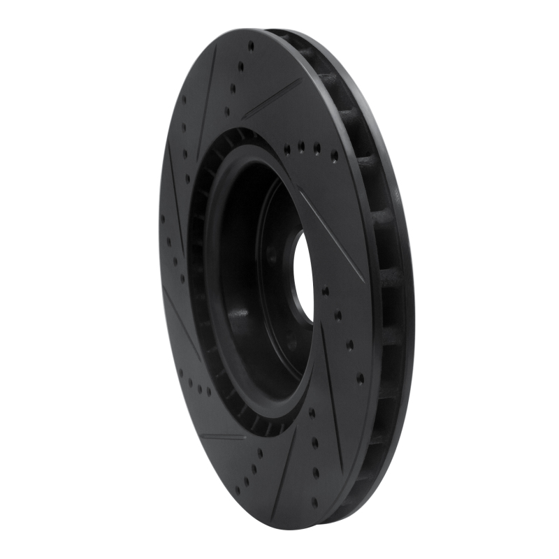 Picture of R1 10-16 Hyundai Genesis Coupe Front Right Drilled & Slotted Black Brake Rotor