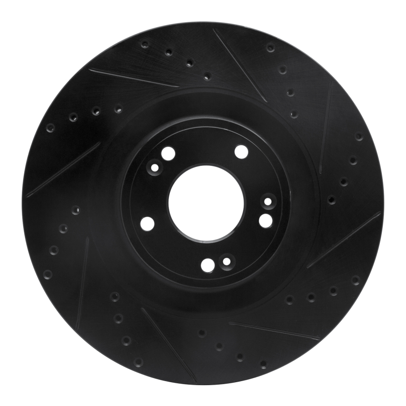Picture of R1 11-17 Genesis G80 Front Right Drilled & Slotted Black Brake Rotor