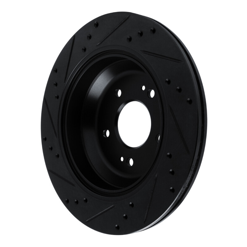 Picture of R1 11-17 Hyundai Equus Rear Right Drilled & Slotted Black Brake Rotor