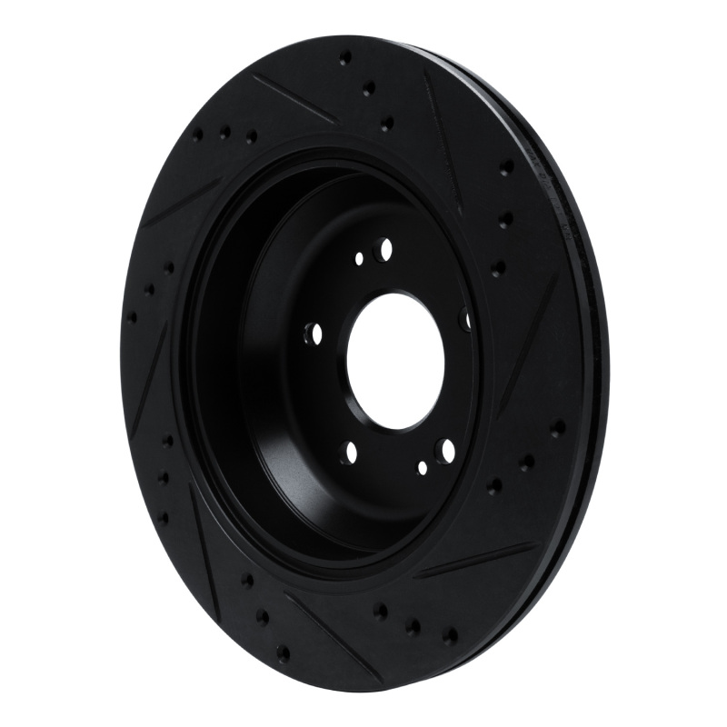 Picture of R1 11-17 Hyundai Equus Rear Left Drilled & Slotted Black Brake Rotor