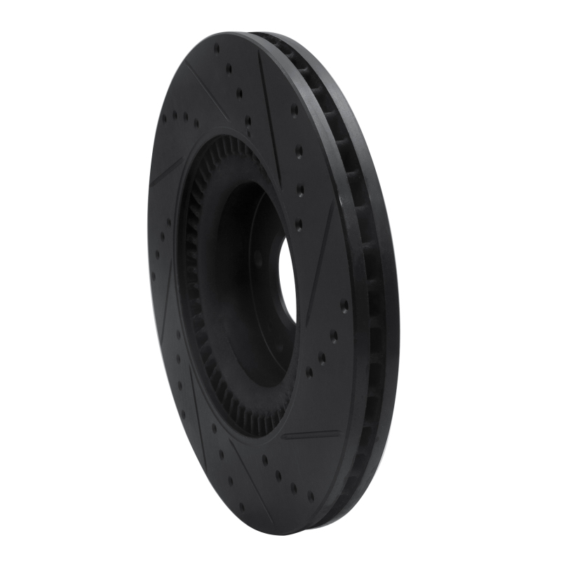 Picture of R1 11-17 Genesis G80 Front Left Drilled & Slotted Black Brake Rotor