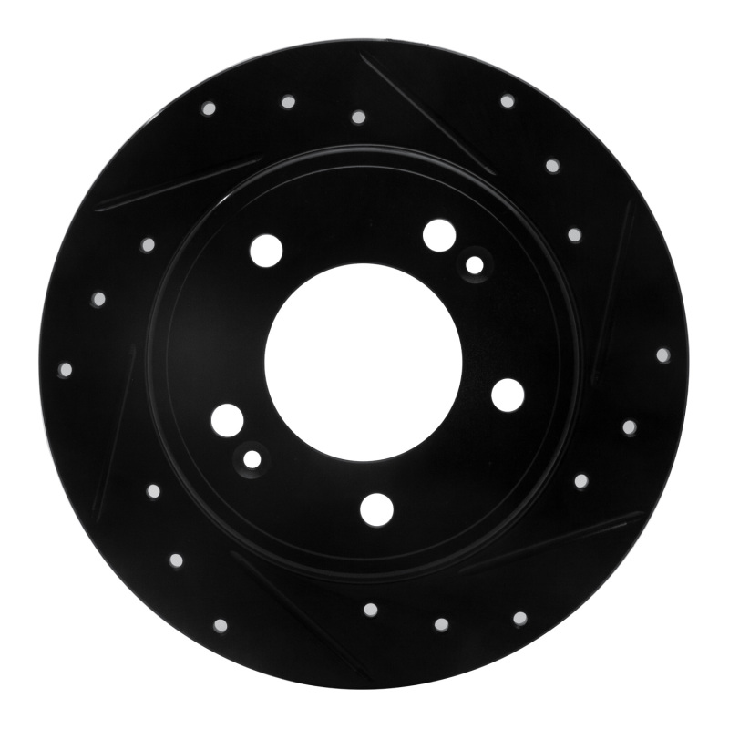 Picture of R1 11-25 Hyundai Elantra Coupe Rear Right Drilled & Slotted Black Brake Rotor