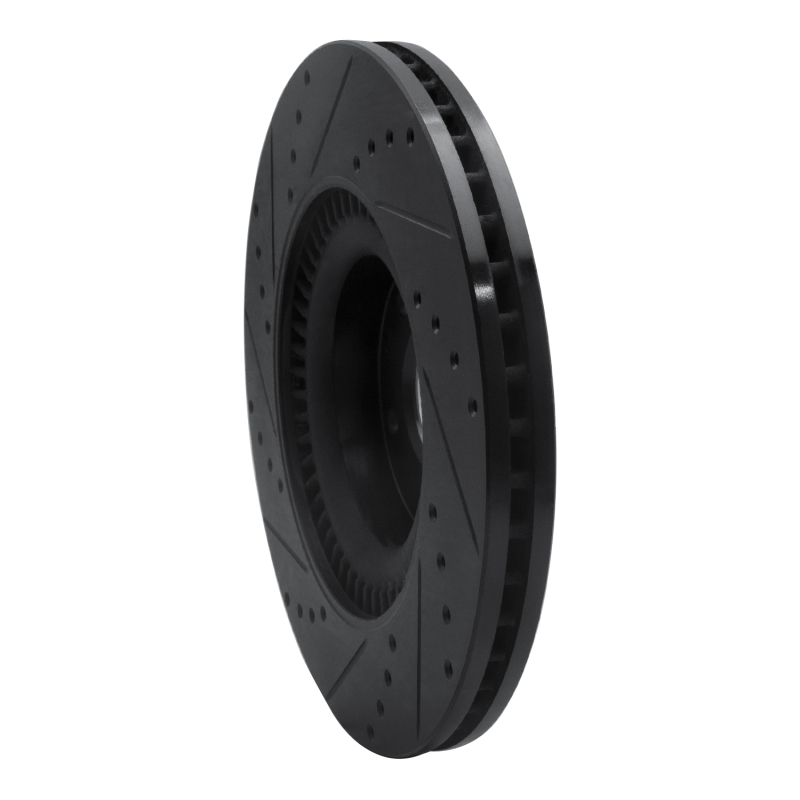 Picture of R1 11-17 Genesis G80 Front Right Drilled & Slotted Black Brake Rotor
