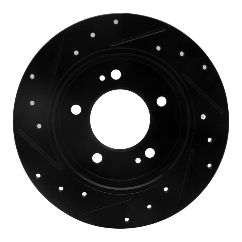 Picture of R1 11-25 Hyundai Elantra Coupe Rear Right Drilled & Slotted Black Brake Rotor