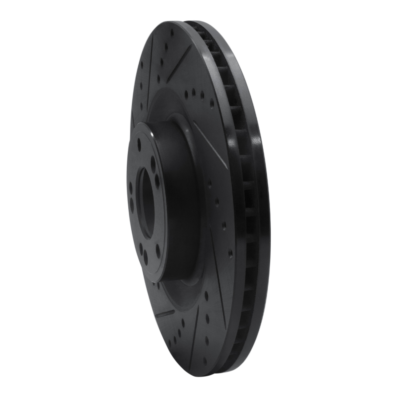 Picture of R1 11-17 Genesis G80 Front Left Drilled & Slotted Black Brake Rotor