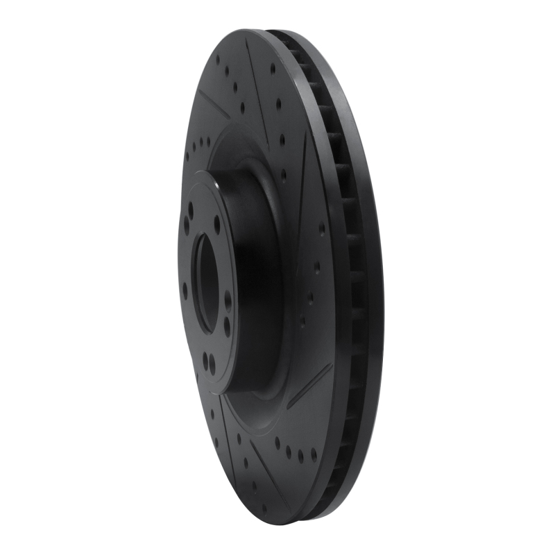 Picture of R1 11-17 Genesis G80 Front Right Drilled & Slotted Black Brake Rotor