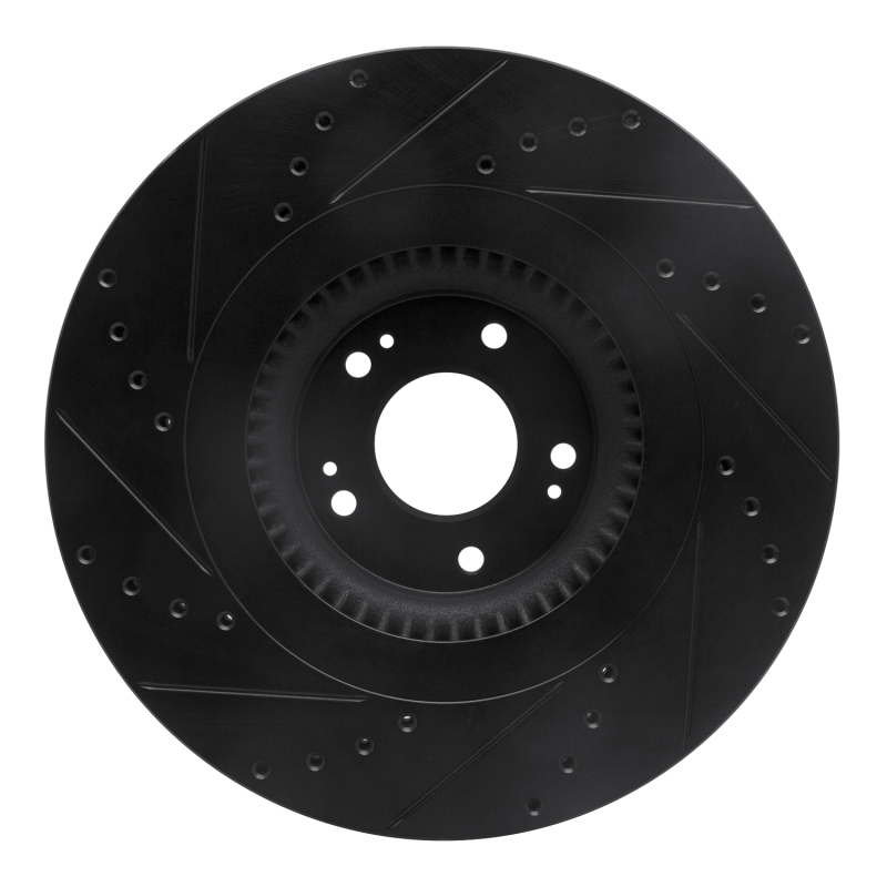 Picture of R1 12-17 Genesis G80 Front Right Drilled & Slotted Black Brake Rotor