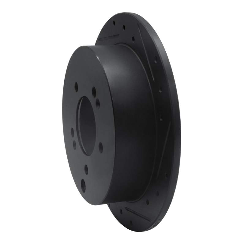 Picture of R1 01-16 Hyundai Santa Fe Rear Right Drilled & Slotted Black Brake Rotor