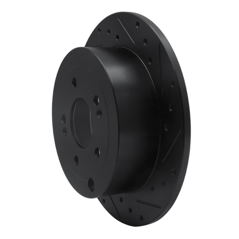 Picture of R1 07-09 Hyundai Santa Fe Rear Right Drilled & Slotted Black Brake Rotor