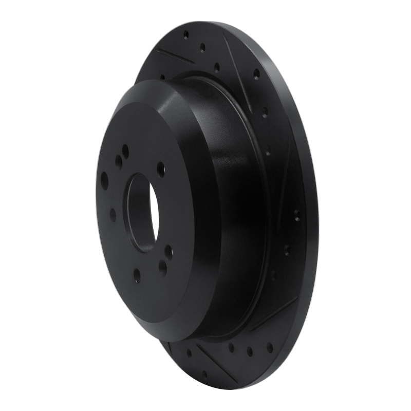 Picture of R1 07-12 Hyundai Veracruz Rear Right Drilled & Slotted Black Brake Rotor