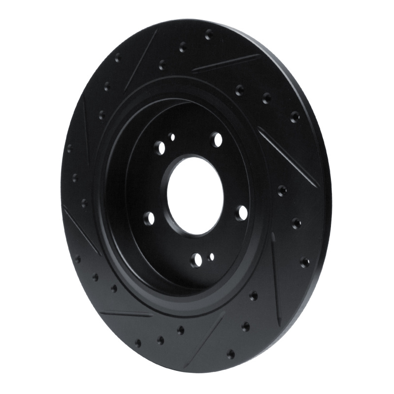 Picture of R1 -25 Hyundai Santa Fe Rear Right Drilled & Slotted Black Brake Rotor