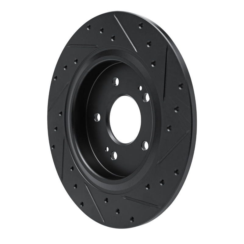 Picture of R1 -25 Hyundai Palisade Rear Left Drilled & Slotted Black Brake Rotor