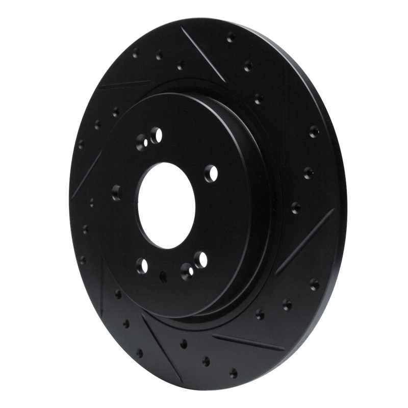 Picture of R1 -25 Hyundai Santa Fe Rear Right Drilled & Slotted Black Brake Rotor
