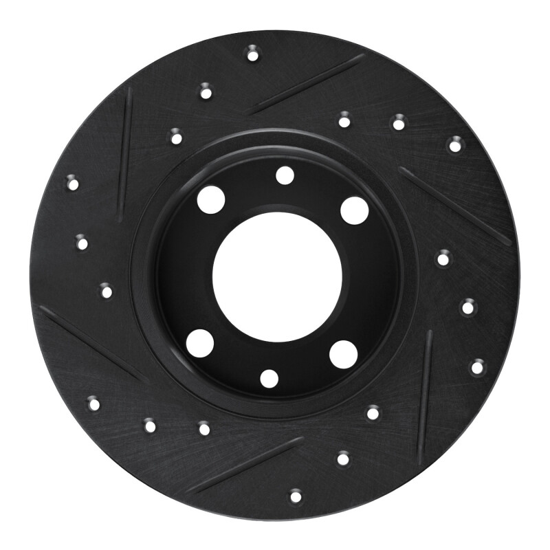 Picture of R1 66-92 Bertone X-1/9 Rear Right Front Right Drilled & Slotted Black Brake Rotor