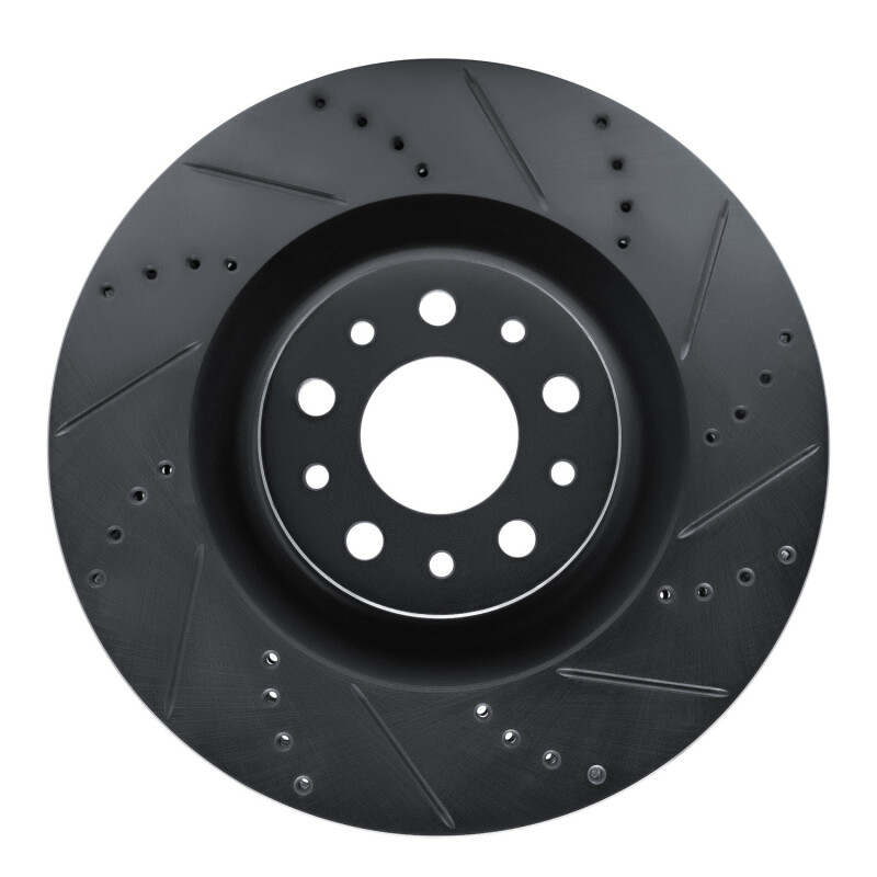 Picture of R1 14-19 Fiat 500L Front Right Drilled & Slotted Black Brake Rotor