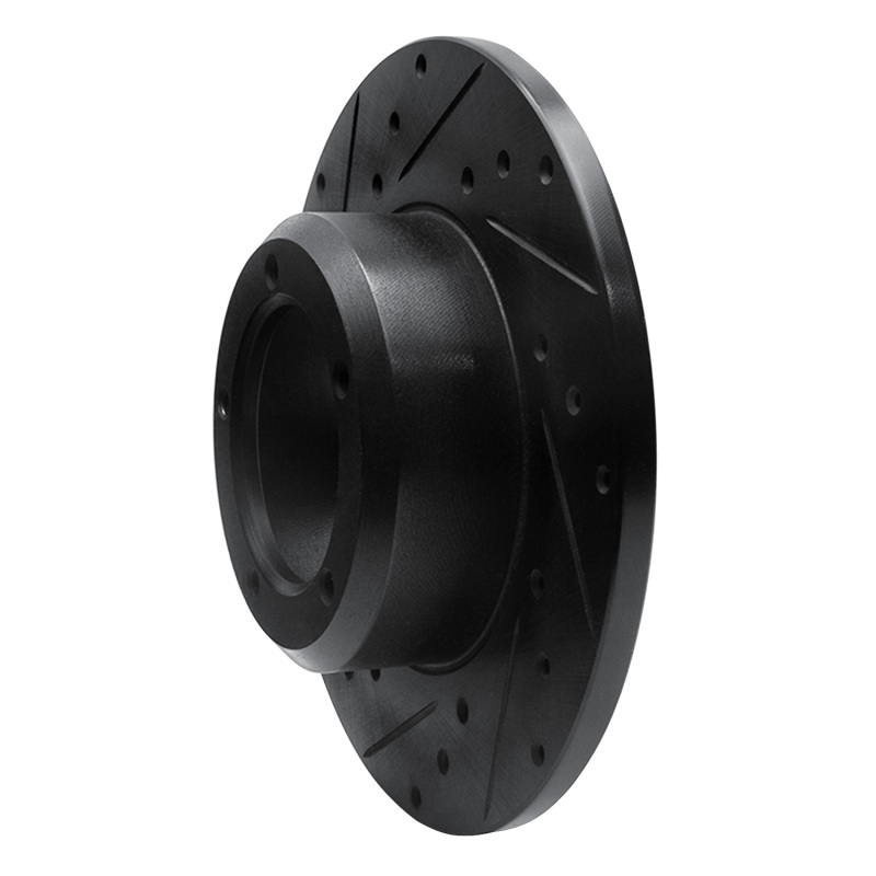 Picture of R1 74-99 Land Rover Discovery Front Left Drilled & Slotted Black Brake Rotor