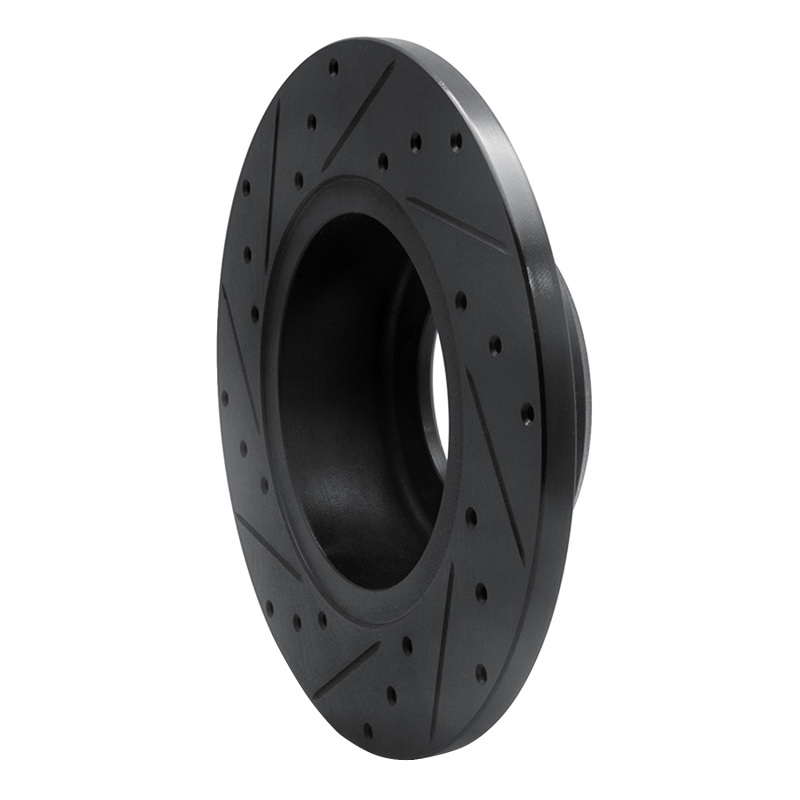 Picture of R1 74-99 Land Rover Defender 110 Front Right Drilled & Slotted Black Brake Rotor