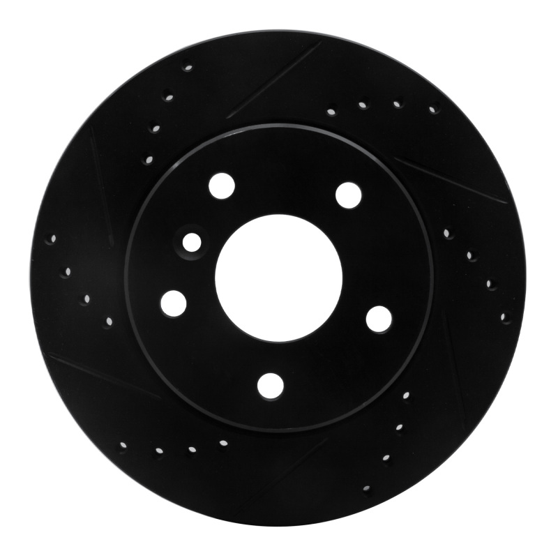 Picture of R1 99-04 Land Rover Discovery Front Left Drilled & Slotted Black Brake Rotor