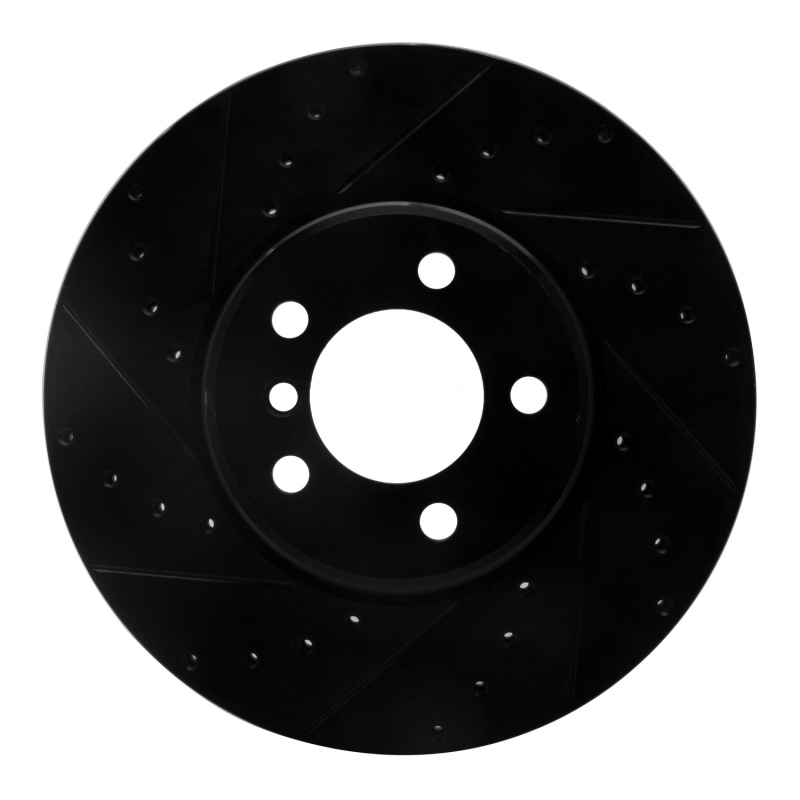 Picture of R1 02-05 Land Rover Freelander Front Left Drilled & Slotted Black Brake Rotor