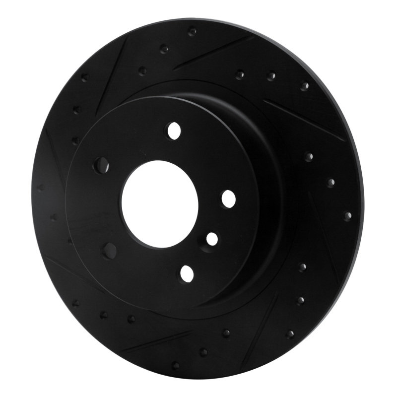 Picture of R1 94-04 Land Rover Discovery Rear Left Drilled & Slotted Black Brake Rotor