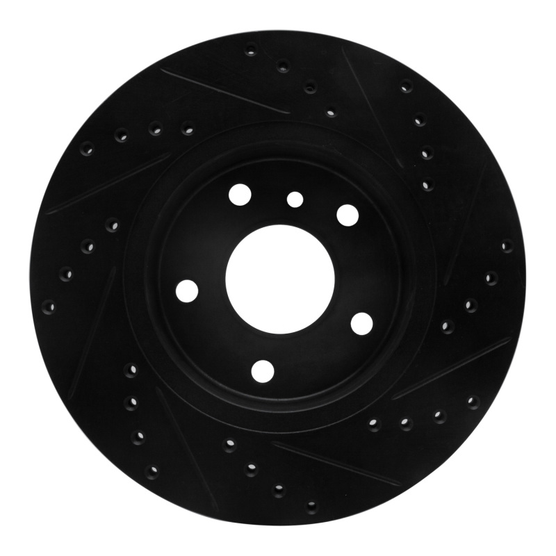 Picture of R1 94-02 Land Rover Range Rover Front Right Drilled & Slotted Black Brake Rotor