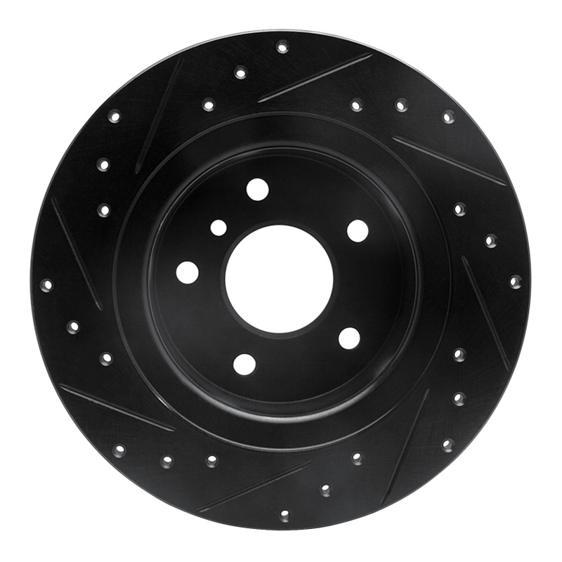 Picture of R1 94-04 Land Rover Discovery Rear Right Drilled & Slotted Black Brake Rotor