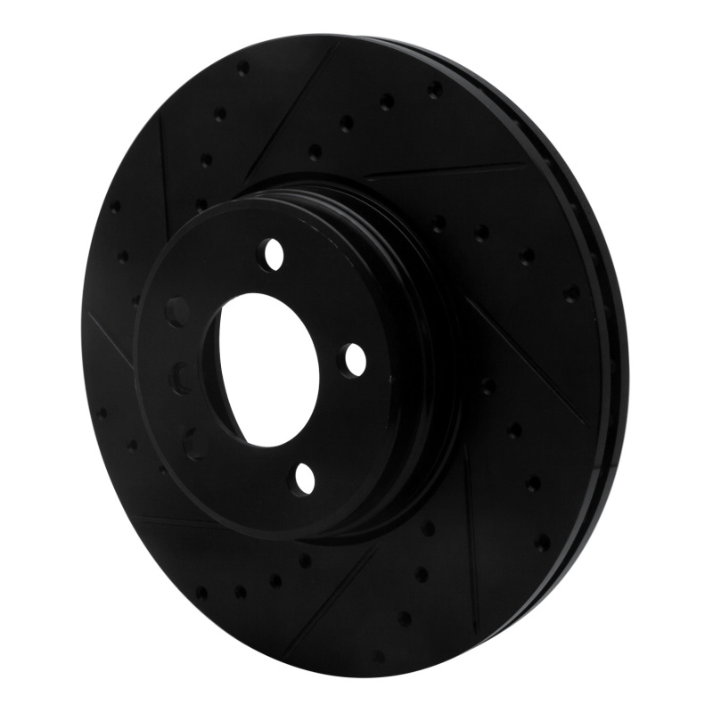 Picture of R1 03-05 Land Rover Range Rover Front Left Drilled & Slotted Black Brake Rotor