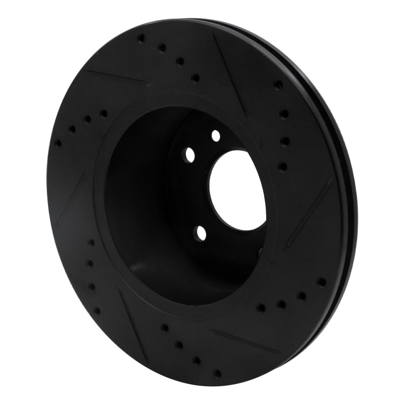 Picture of R1 99-04 Land Rover Discovery Front Left Drilled & Slotted Black Brake Rotor