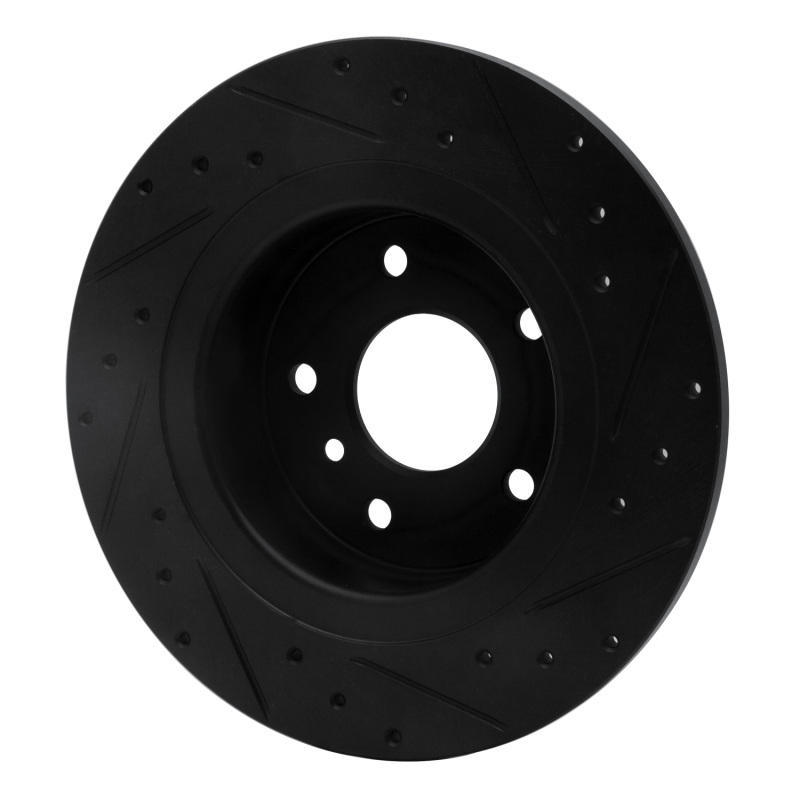 Picture of R1 94-04 Land Rover Discovery Rear Left Drilled & Slotted Black Brake Rotor