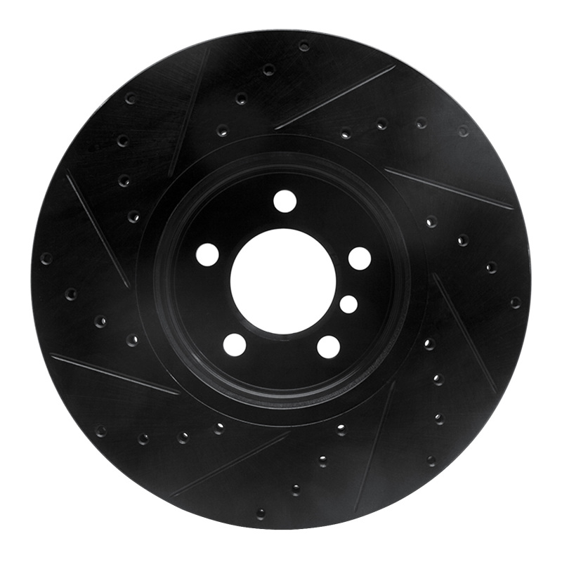 Picture of R1 03-05 Land Rover Range Rover Front Right Drilled & Slotted Black Brake Rotor