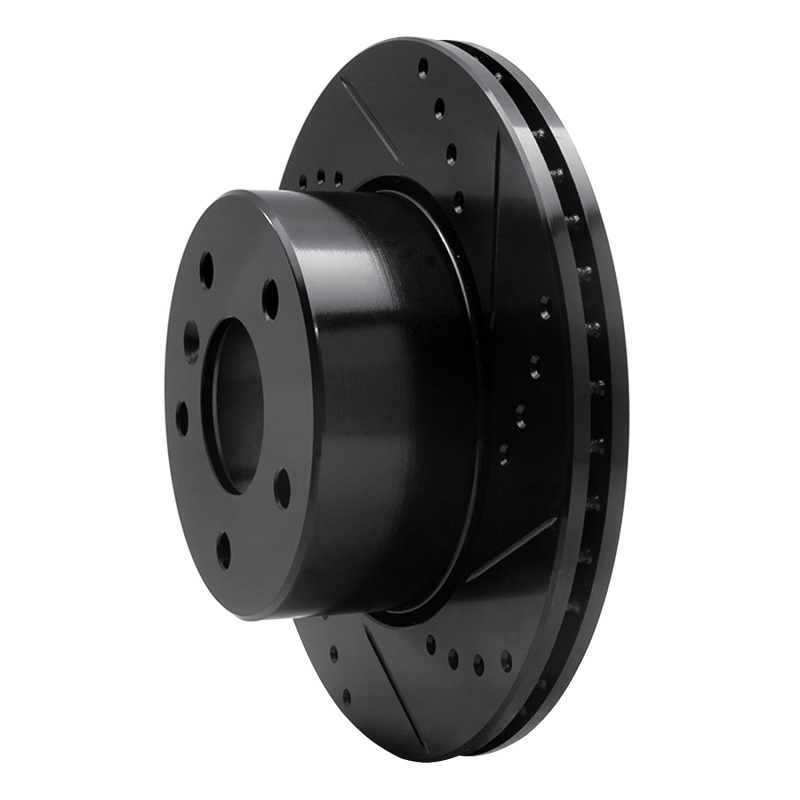 Picture of R1 99-04 Land Rover Discovery Front Right Drilled & Slotted Black Brake Rotor