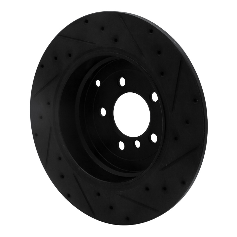 Picture of R1 03-05 Land Rover Range Rover Rear Left Drilled & Slotted Black Brake Rotor