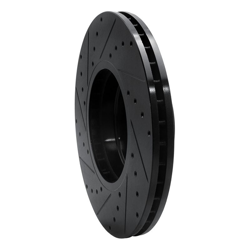 Picture of R1 03-05 Land Rover Range Rover Front Right Drilled & Slotted Black Brake Rotor