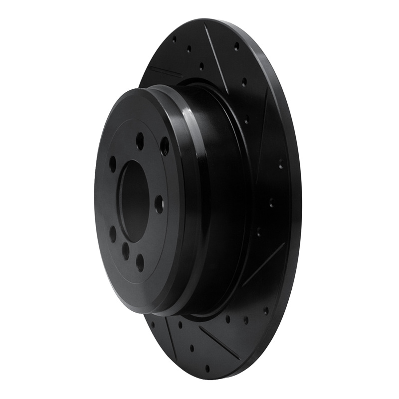 Picture of R1 03-05 Land Rover Range Rover Rear Right Drilled & Slotted Black Brake Rotor
