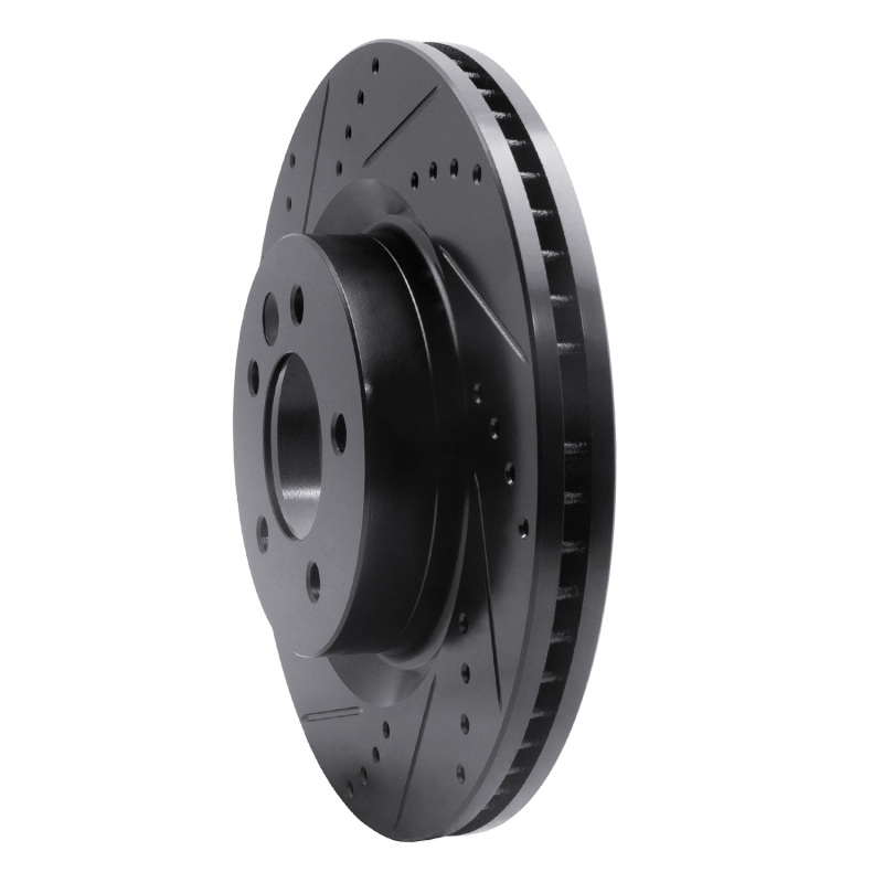 Picture of R1 05-09 Land Rover LR3 Front Left Drilled & Slotted Black Brake Rotor
