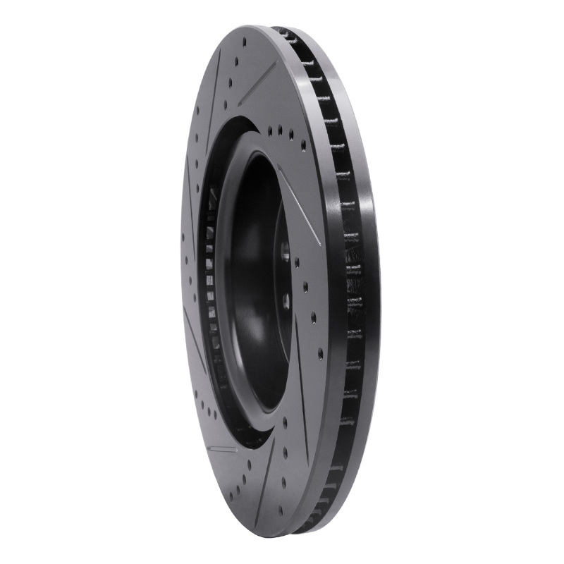 Picture of R1 05-09 Land Rover LR3 Front Right Drilled & Slotted Black Brake Rotor