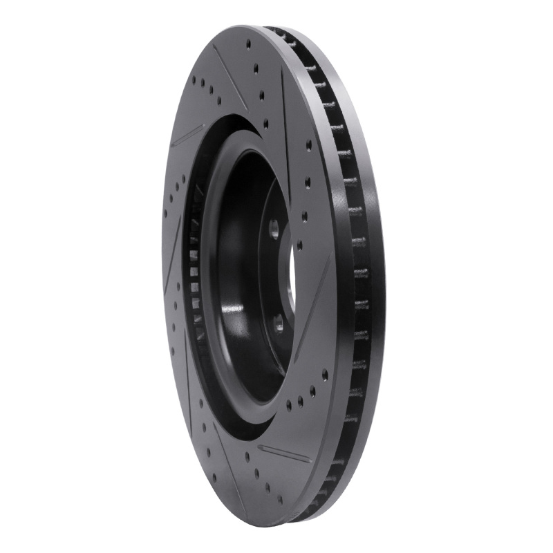 Picture of R1 05-09 Land Rover LR3 Front Left Drilled & Slotted Black Brake Rotor