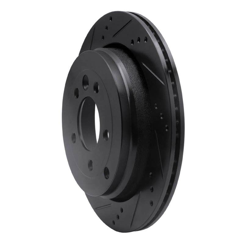Picture of R1 05-07 Land Rover LR3 Rear Left Drilled & Slotted Black Brake Rotor