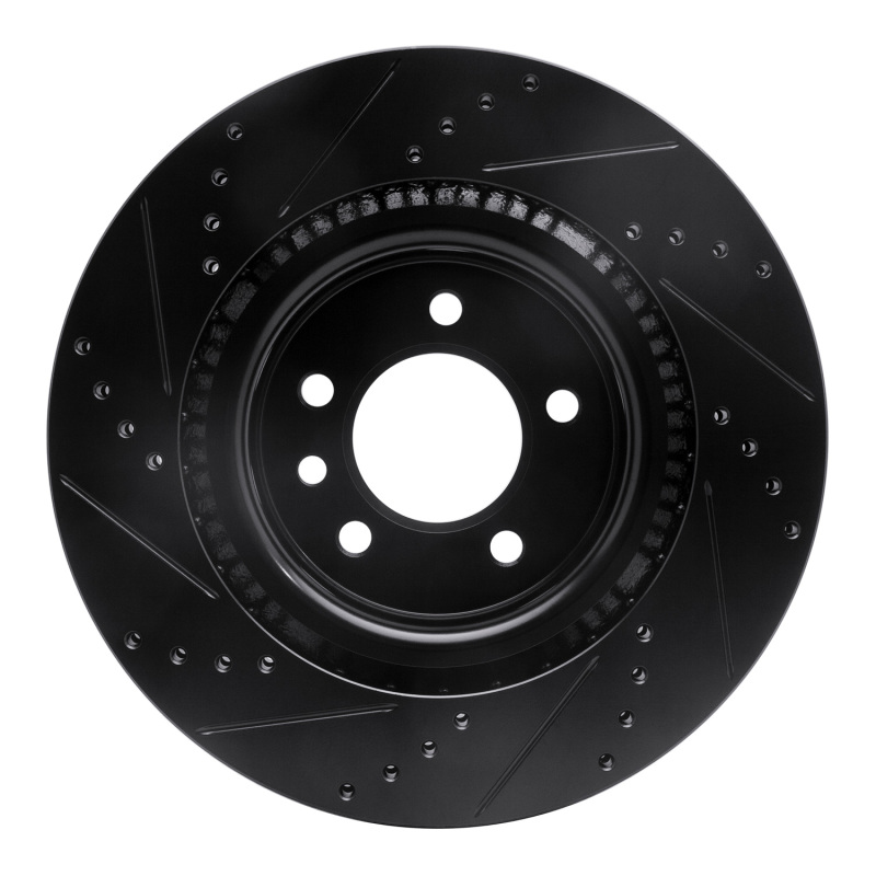 Picture of R1 05-09 Land Rover LR3 Front Right Drilled & Slotted Black Brake Rotor
