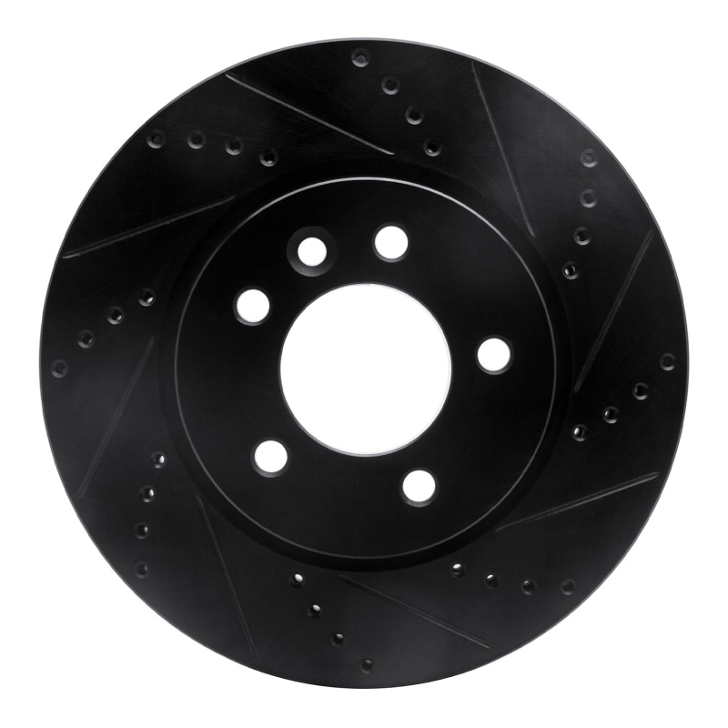 Picture of R1 05-07 Land Rover LR3 Front Right Drilled & Slotted Black Brake Rotor