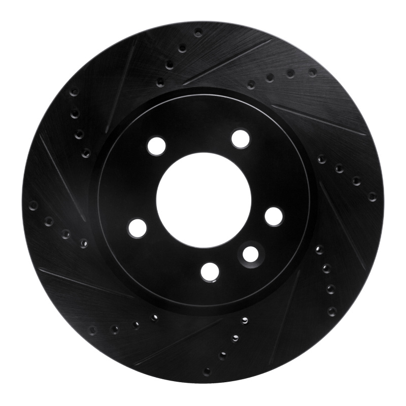 Picture of R1 05-07 Land Rover LR3 Front Left Drilled & Slotted Black Brake Rotor