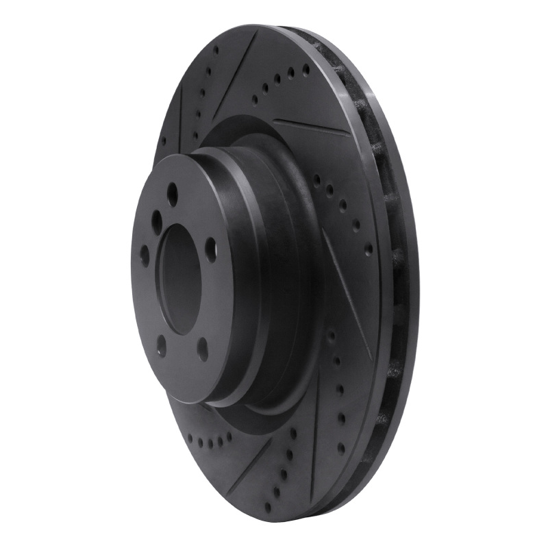 Picture of R1 06-12 Land Rover Range Rover Front Left Drilled & Slotted Black Brake Rotor