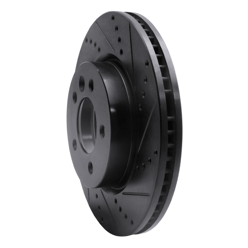 Picture of R1 05-07 Land Rover LR3 Front Right Drilled & Slotted Black Brake Rotor